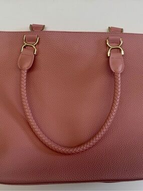 Women's Leather Tote Bag - Dusty Rose New